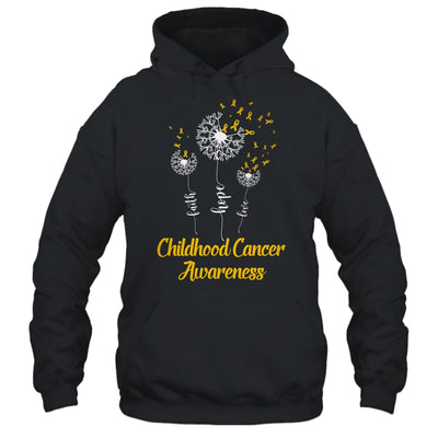 Childhood Cancer Awareness Faith Hope Love Dandelion Shirt & Hoodie | siriusteestore