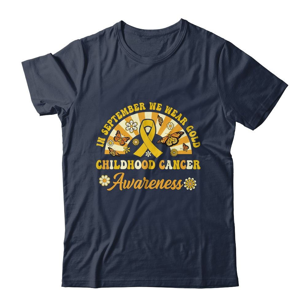 Childhood Cancer Awareness In September We Wear Gold Groovy Shirt & Hoodie | siriusteestore