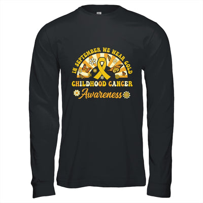 Childhood Cancer Awareness In September We Wear Gold Groovy Shirt & Hoodie | siriusteestore