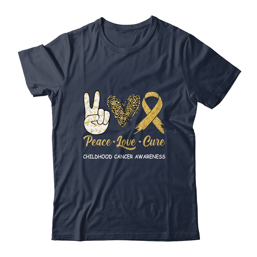 Childhood Cancer Awareness Peace Love Cure Leopard Shirt & Hoodie | siriusteestore