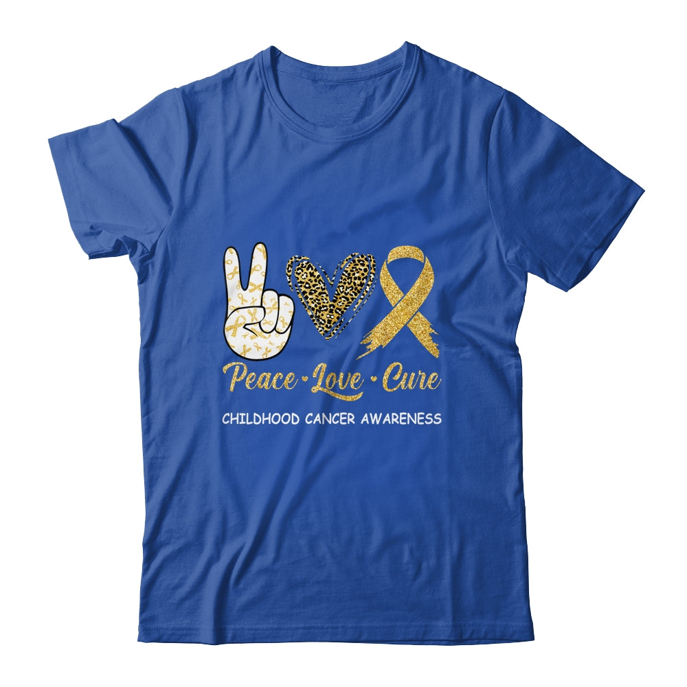 Childhood Cancer Awareness Peace Love Cure Leopard Shirt & Hoodie | siriusteestore