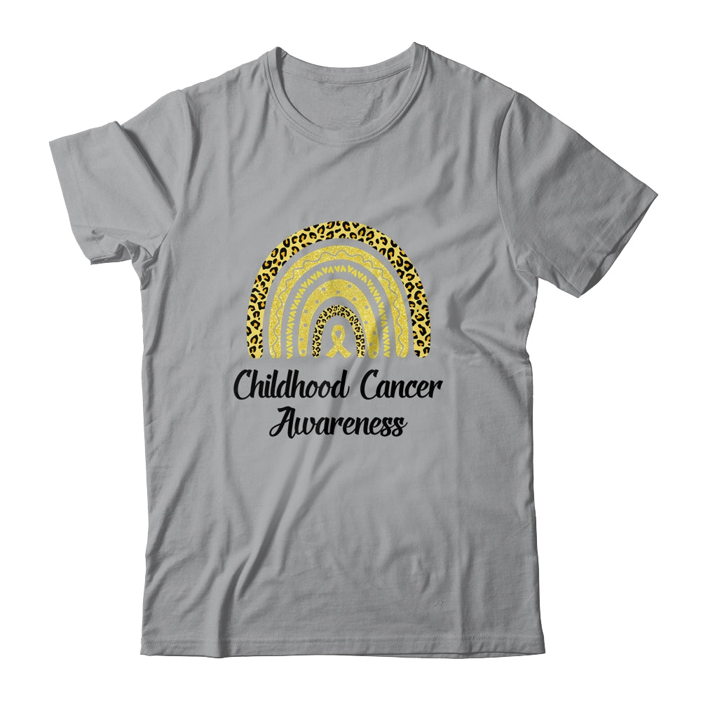 Childhood Cancer Awareness Rainbow Leopard Ribbon Shirt & Hoodie | siriusteestore