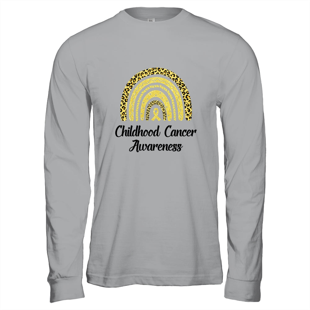 Childhood Cancer Awareness Rainbow Leopard Ribbon Shirt & Hoodie | siriusteestore