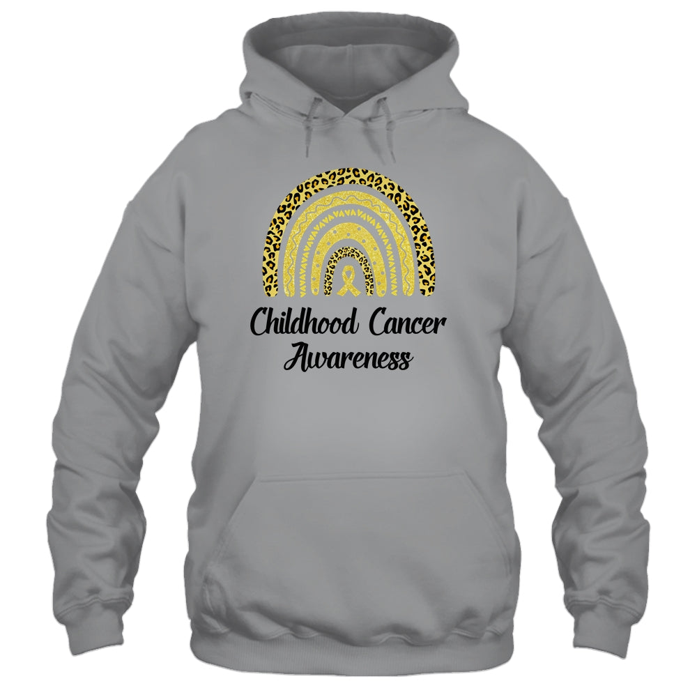 Childhood Cancer Awareness Rainbow Leopard Ribbon Shirt & Hoodie | siriusteestore