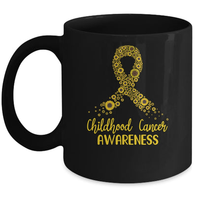 Childhood Cancer Awareness September Month Sunflower Gold Mug | siriusteestore