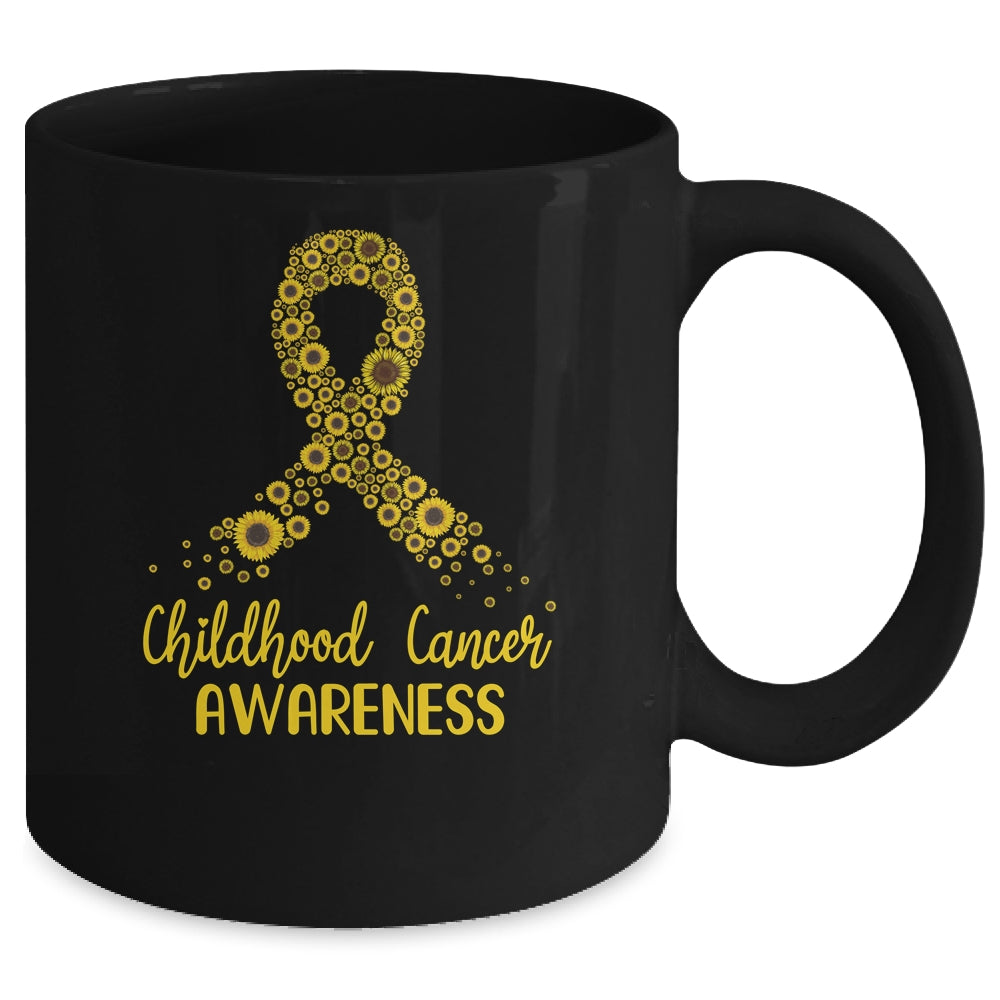 Childhood Cancer Awareness September Month Sunflower Gold Mug | siriusteestore