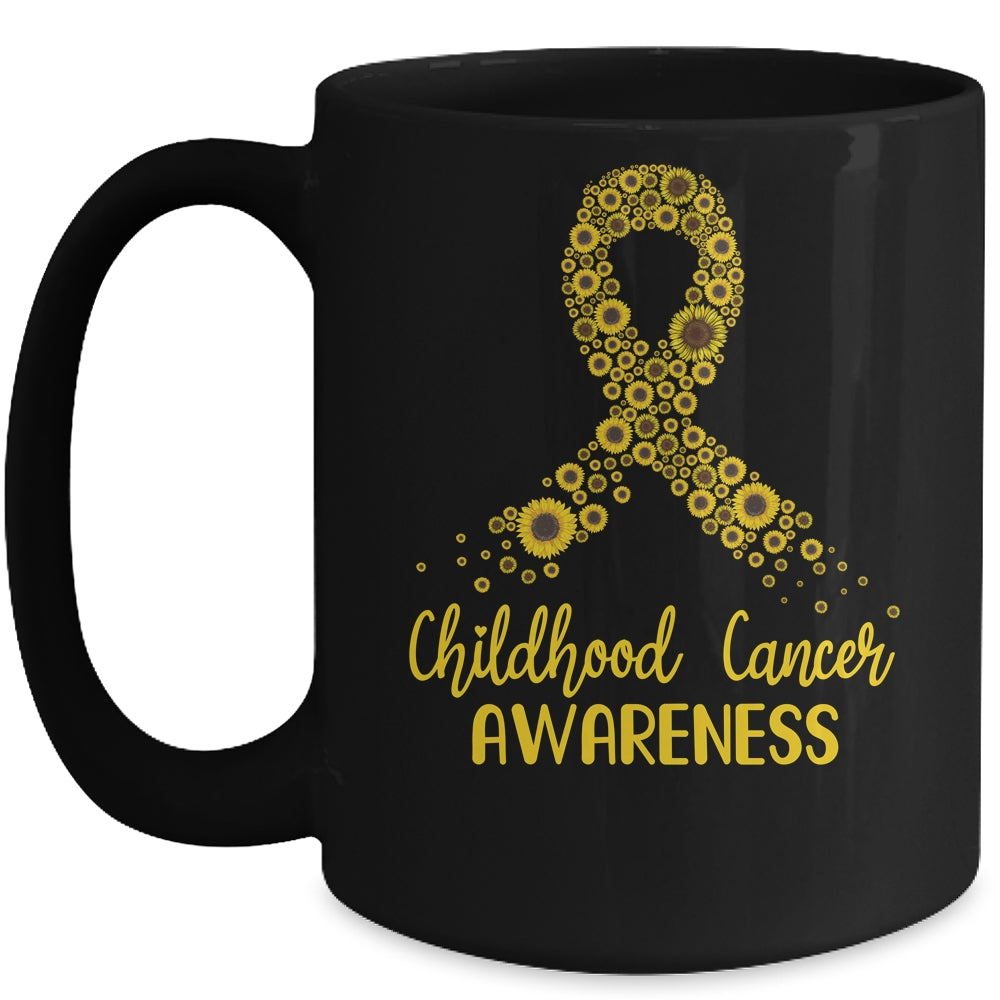Childhood Cancer Awareness September Month Sunflower Gold Mug | siriusteestore
