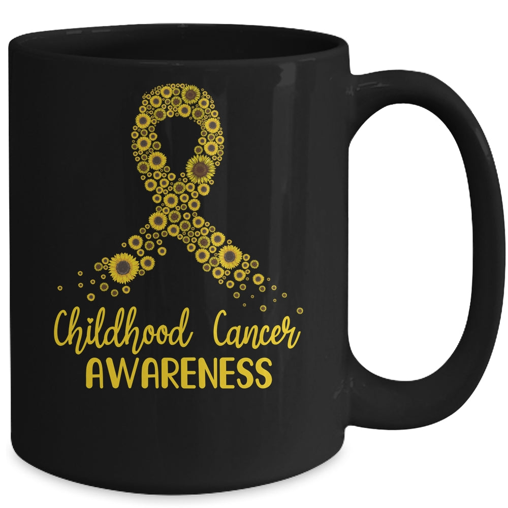 Childhood Cancer Awareness September Month Sunflower Gold Mug | siriusteestore
