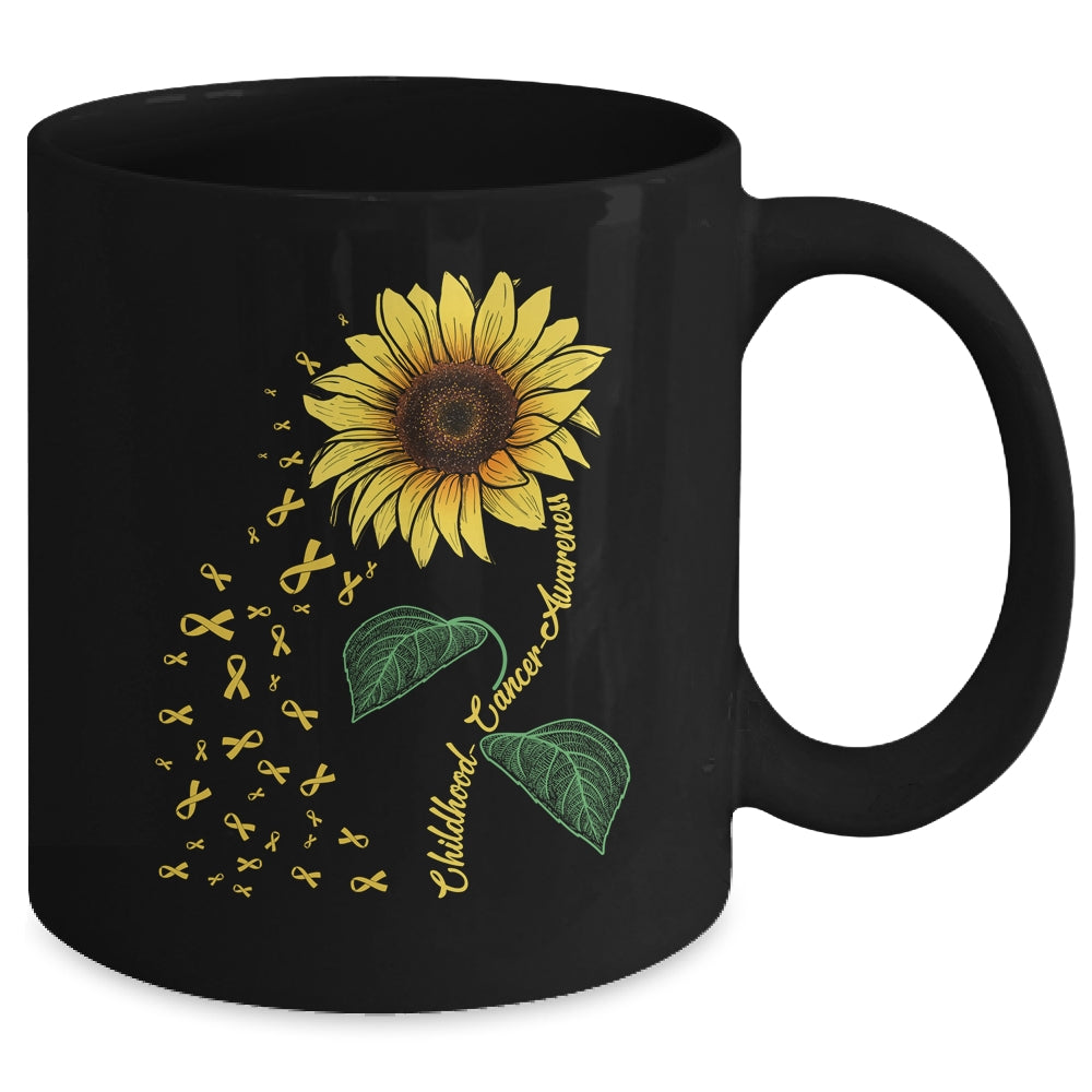 Childhood Cancer Awareness Sunflower Child Fight Mug | siriusteestore