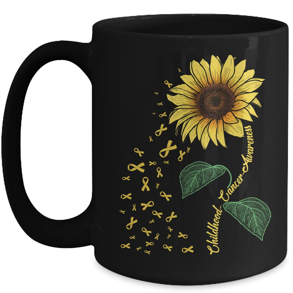 Childhood Cancer Awareness Sunflower Child Fight Mug | siriusteestore