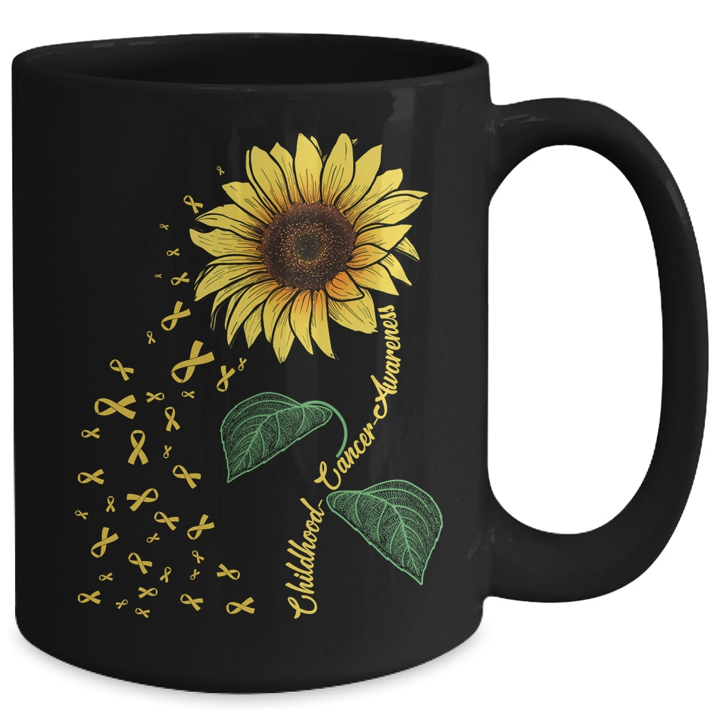 Childhood Cancer Awareness Sunflower Child Fight Mug | siriusteestore