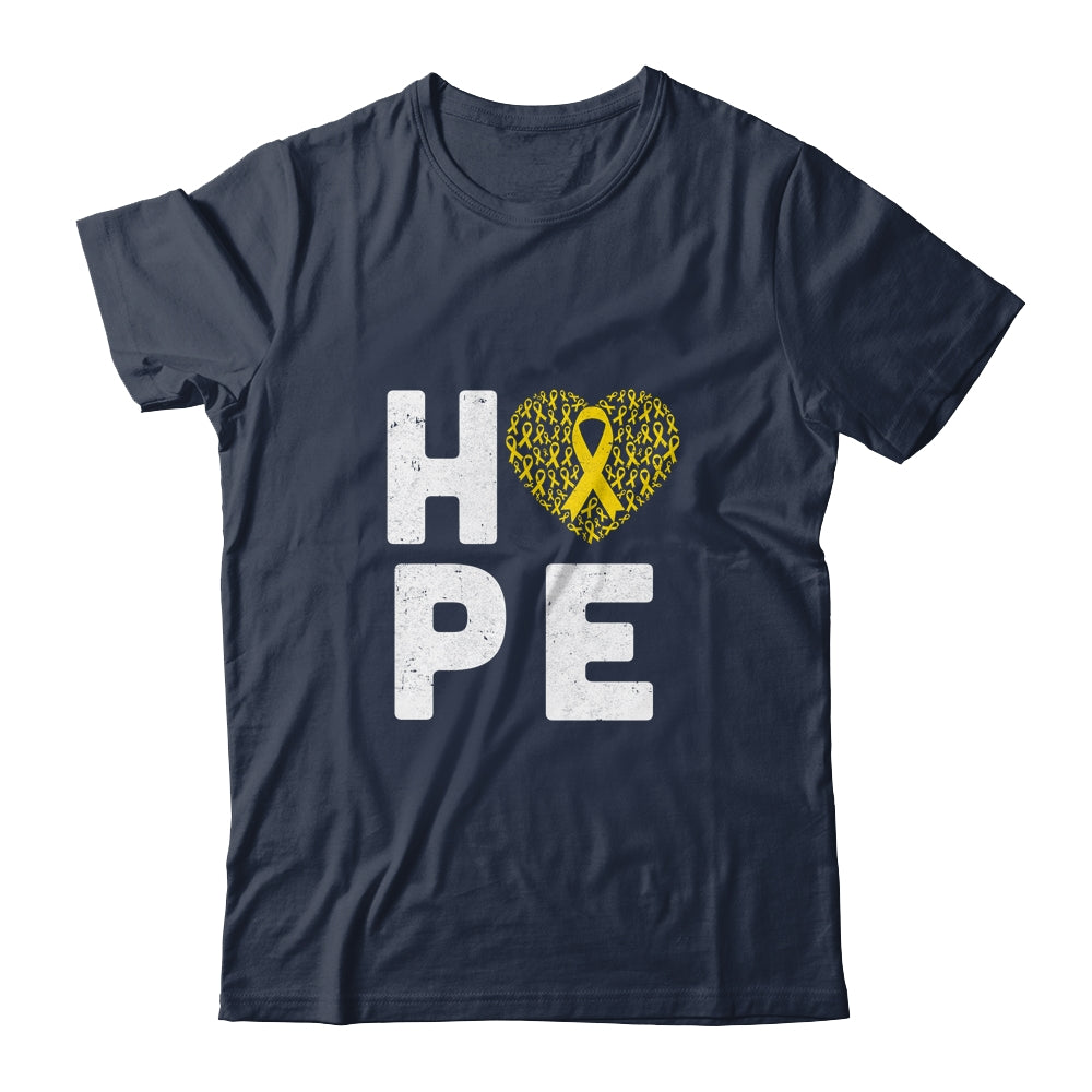 Childhood Cancer Fighter Hope Gold Ribbon Awareness Shirt & Hoodie | siriusteestore