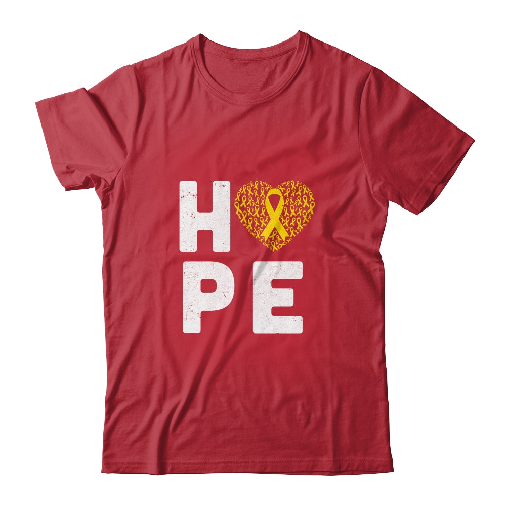 Childhood Cancer Fighter Hope Gold Ribbon Awareness Shirt & Hoodie | siriusteestore