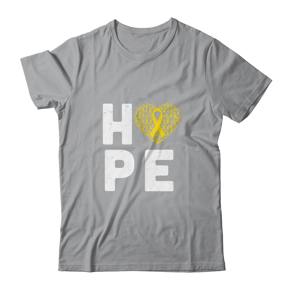 Childhood Cancer Fighter Hope Gold Ribbon Awareness Shirt & Hoodie | siriusteestore