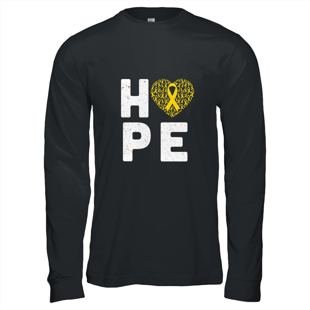 Childhood Cancer Fighter Hope Gold Ribbon Awareness Shirt & Hoodie | siriusteestore