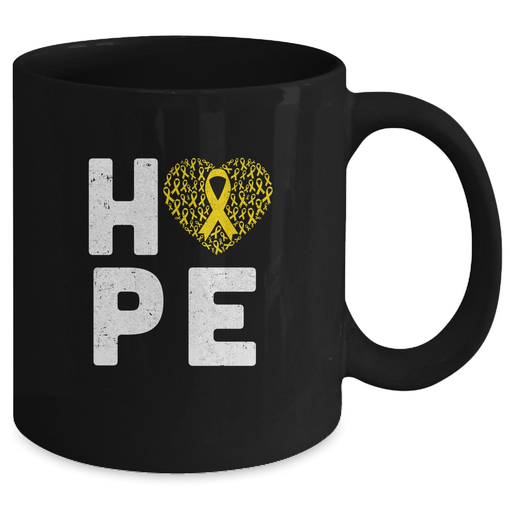 Childhood Cancer Fighter Hope Gold Ribbon Awareness Mug | siriusteestore