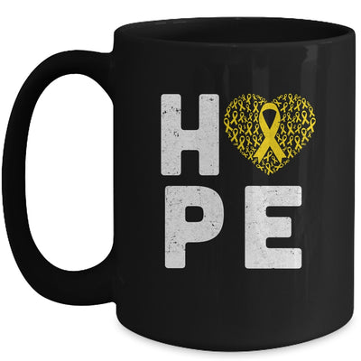 Childhood Cancer Fighter Hope Gold Ribbon Awareness Mug | siriusteestore