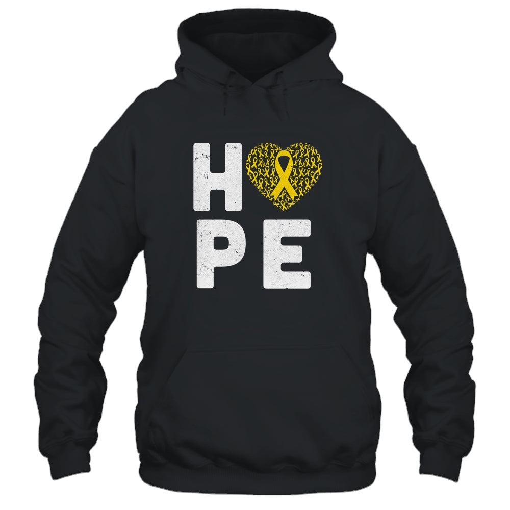 Childhood Cancer Fighter Hope Gold Ribbon Awareness Shirt & Hoodie | siriusteestore