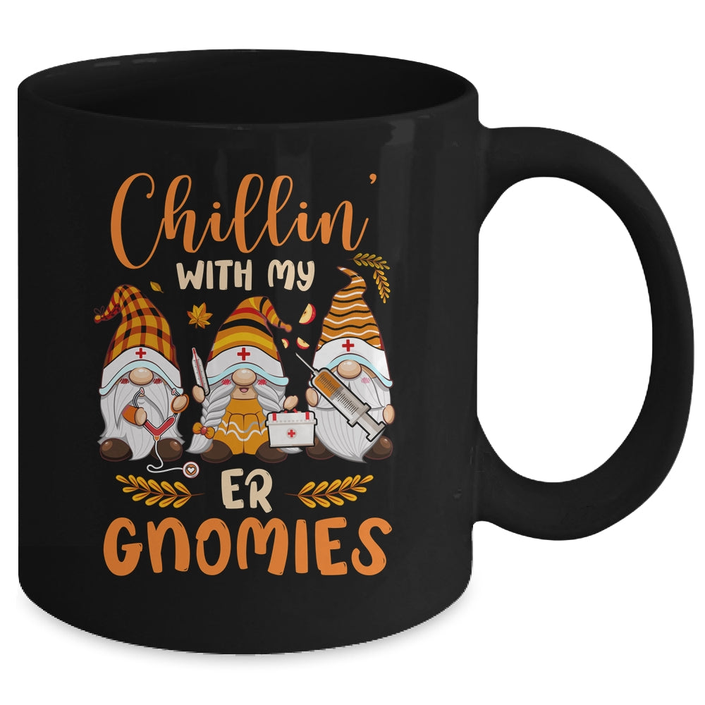 Chillin With My ER Gnomies Nurse Gnome Funny Thanksgiving Mug | siriusteestore