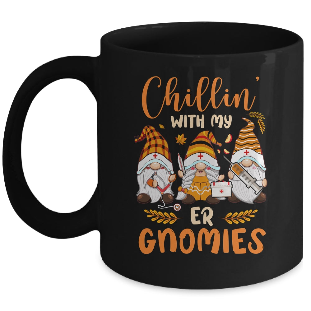 Chillin With My ER Gnomies Nurse Gnome Funny Thanksgiving Mug | siriusteestore