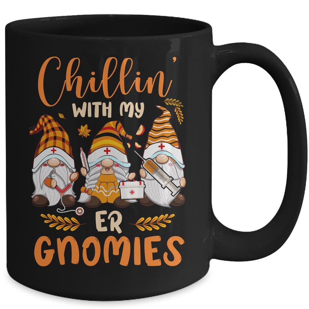 Chillin With My ER Gnomies Nurse Gnome Funny Thanksgiving Mug | siriusteestore