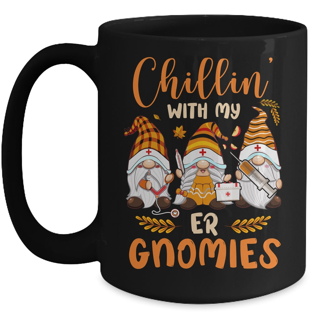 Chillin With My ER Gnomies Nurse Gnome Funny Thanksgiving Mug | siriusteestore