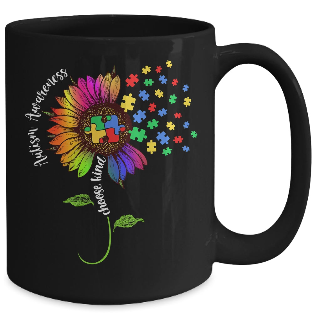 Choose Kind Autism Awareness Sunflower Mom Women Mug | siriusteestore