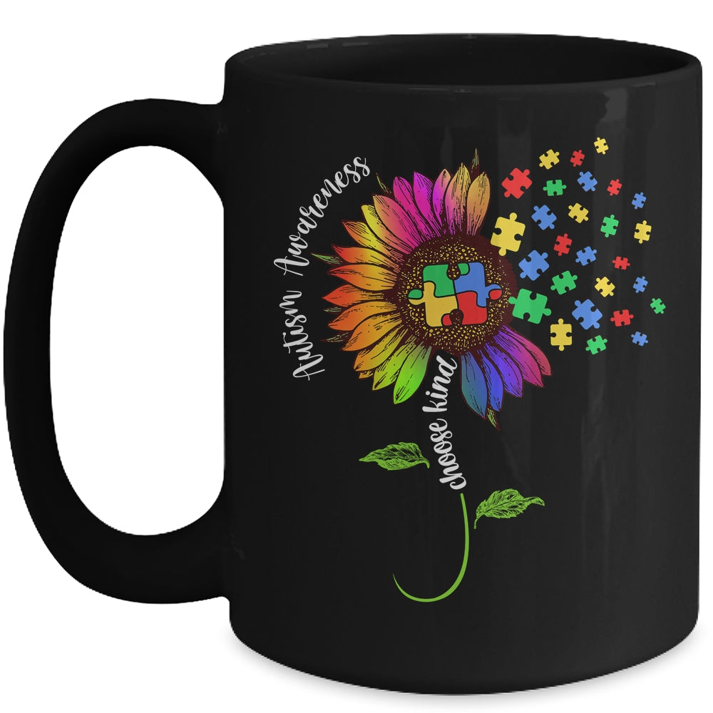 Choose Kind Autism Awareness Sunflower Mom Women Mug | siriusteestore