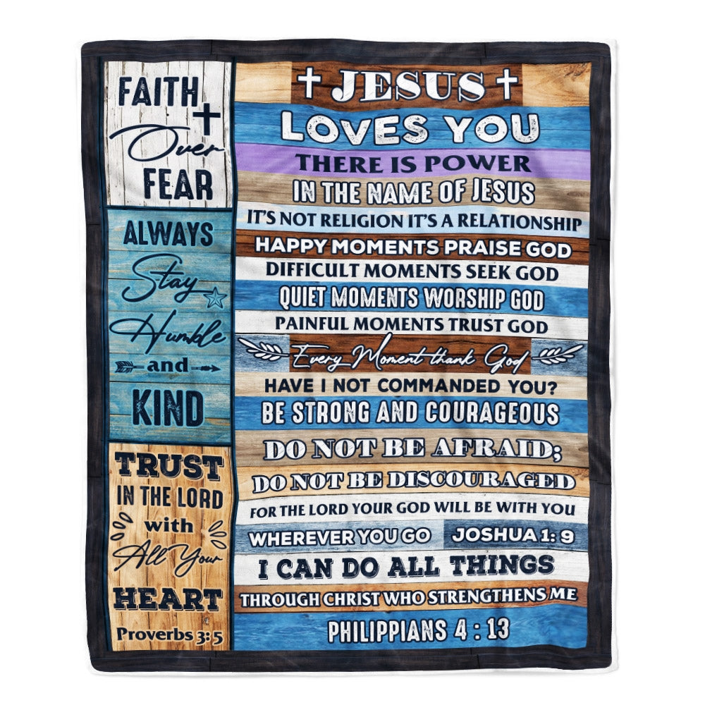 Christian Blankets And Throws Religious For Women Men Inspirational Scripture Blanket Spiritual For Women Faith Over Fear Fleece Throw Blanket | siriusteestore