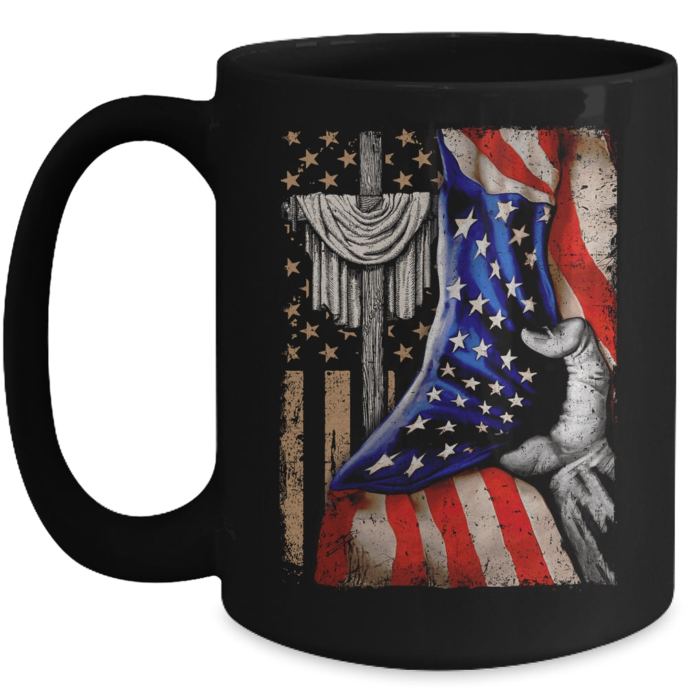 Christian For Men Women Proud American Flag Patriotic Mug | siriusteestore