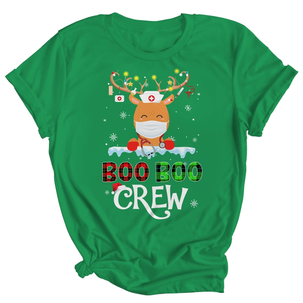 Christmas Boo Boo Crew Reindeer Nurse Buffalo Plaid Nurse Shirt & Sweatshirt | siriusteestore