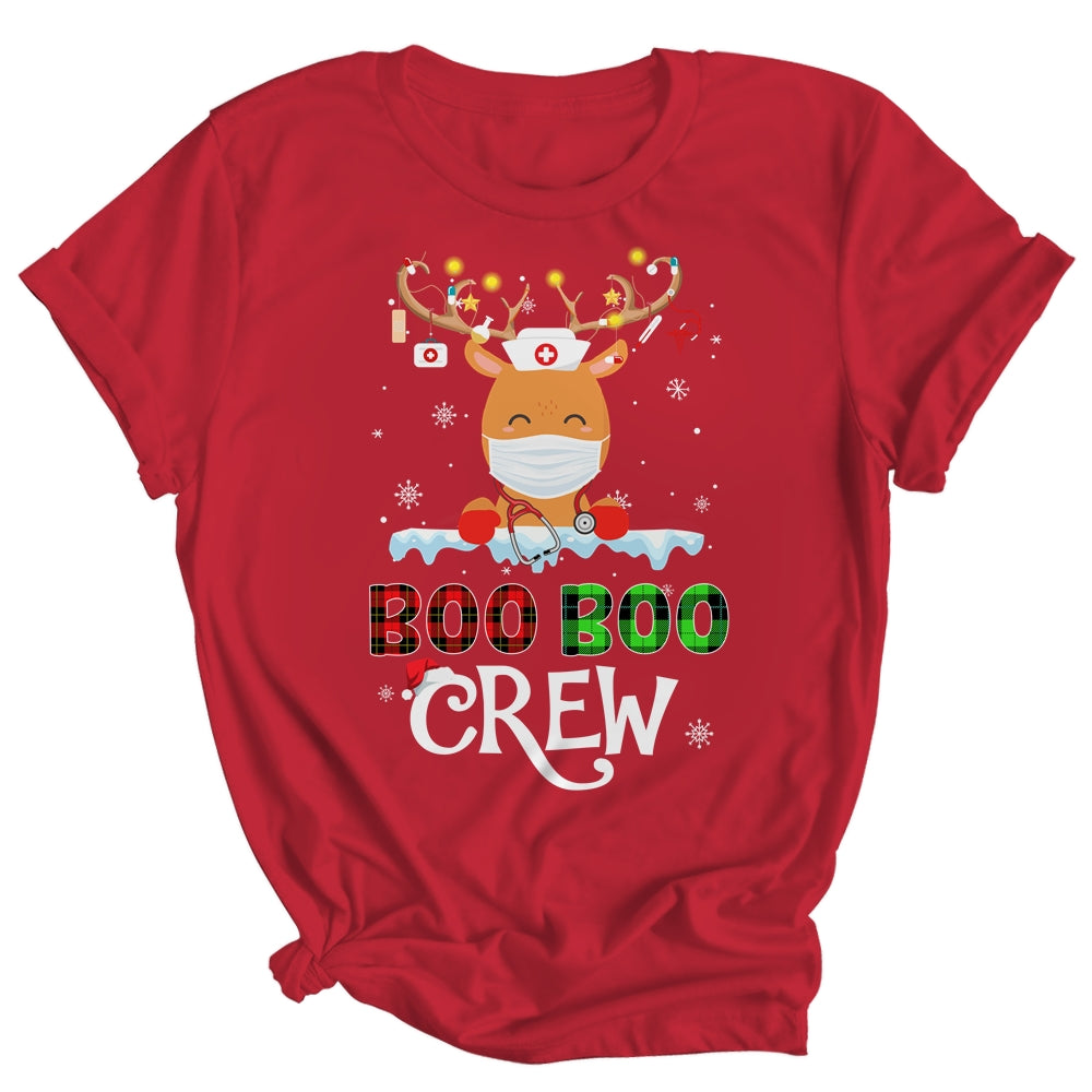 Christmas Boo Boo Crew Reindeer Nurse Buffalo Plaid Nurse Shirt & Sweatshirt | siriusteestore