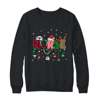 Christmas Crew Reindeer Nurse Buffalo Plaid Nurse Shirt & Sweatshirt | siriusteestore