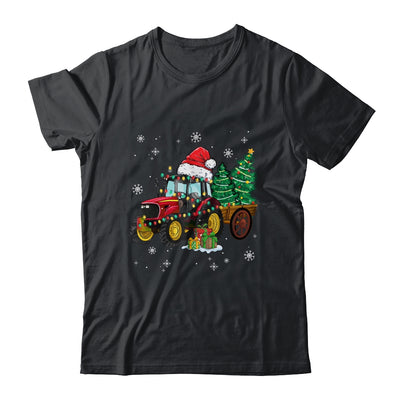 Christmas Farm Tractor Christmas Tree Lights Santa Farmer Shirt & Sweatshirt | siriusteestore