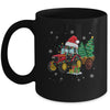 Christmas Farm Tractor Christmas Tree Lights Santa Farmer Mug | siriusteestore