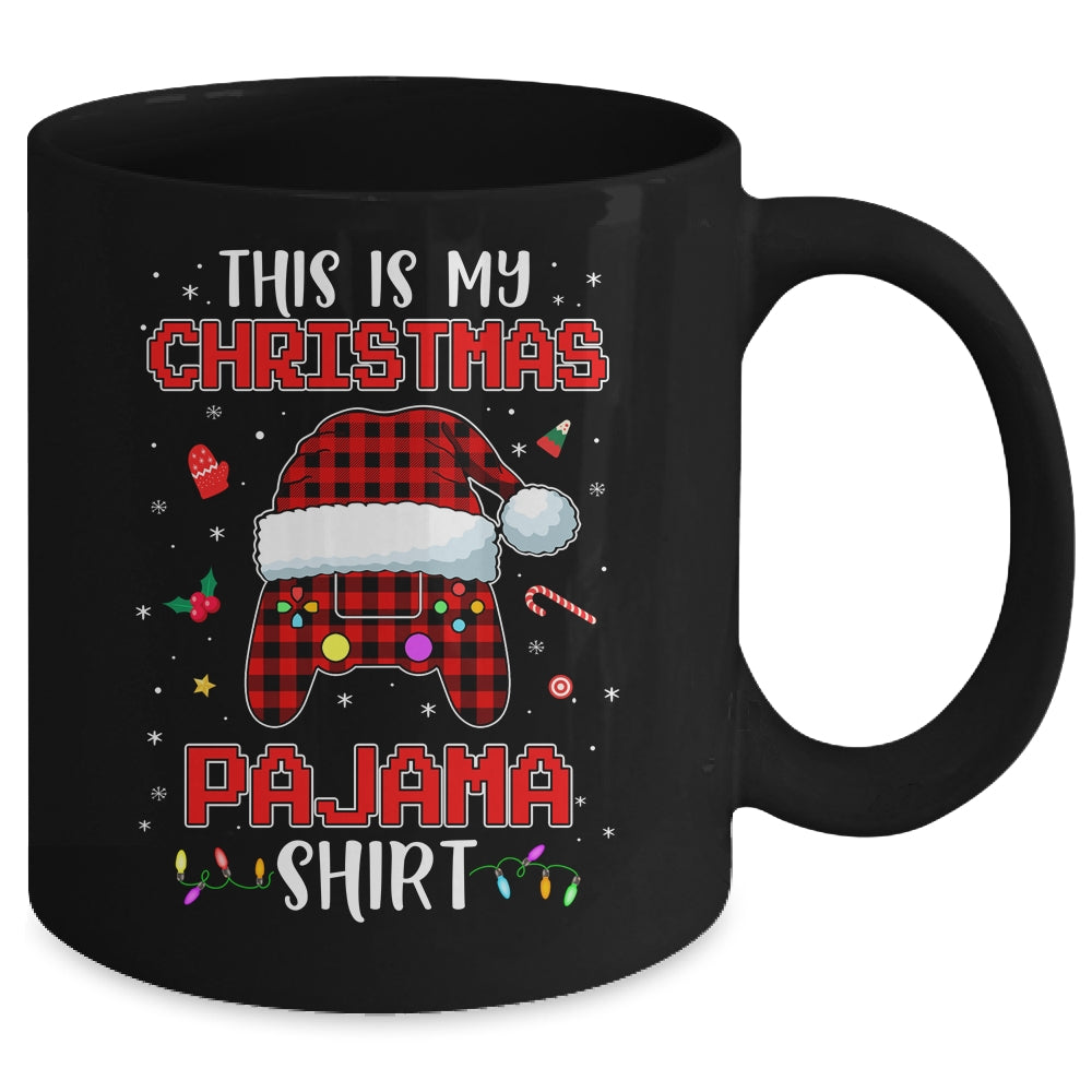 Christmas Gamer Santa Red Plaid This Is My Christmas Pajama Mug | siriusteestore