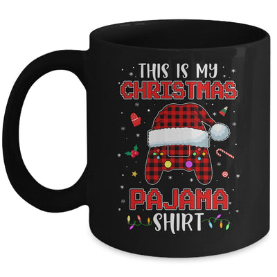 Christmas Gamer Santa Red Plaid This Is My Christmas Pajama Mug | siriusteestore