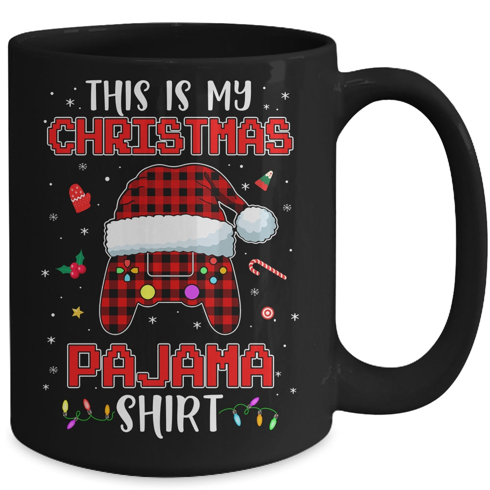 Christmas Gamer Santa Red Plaid This Is My Christmas Pajama Mug | siriusteestore