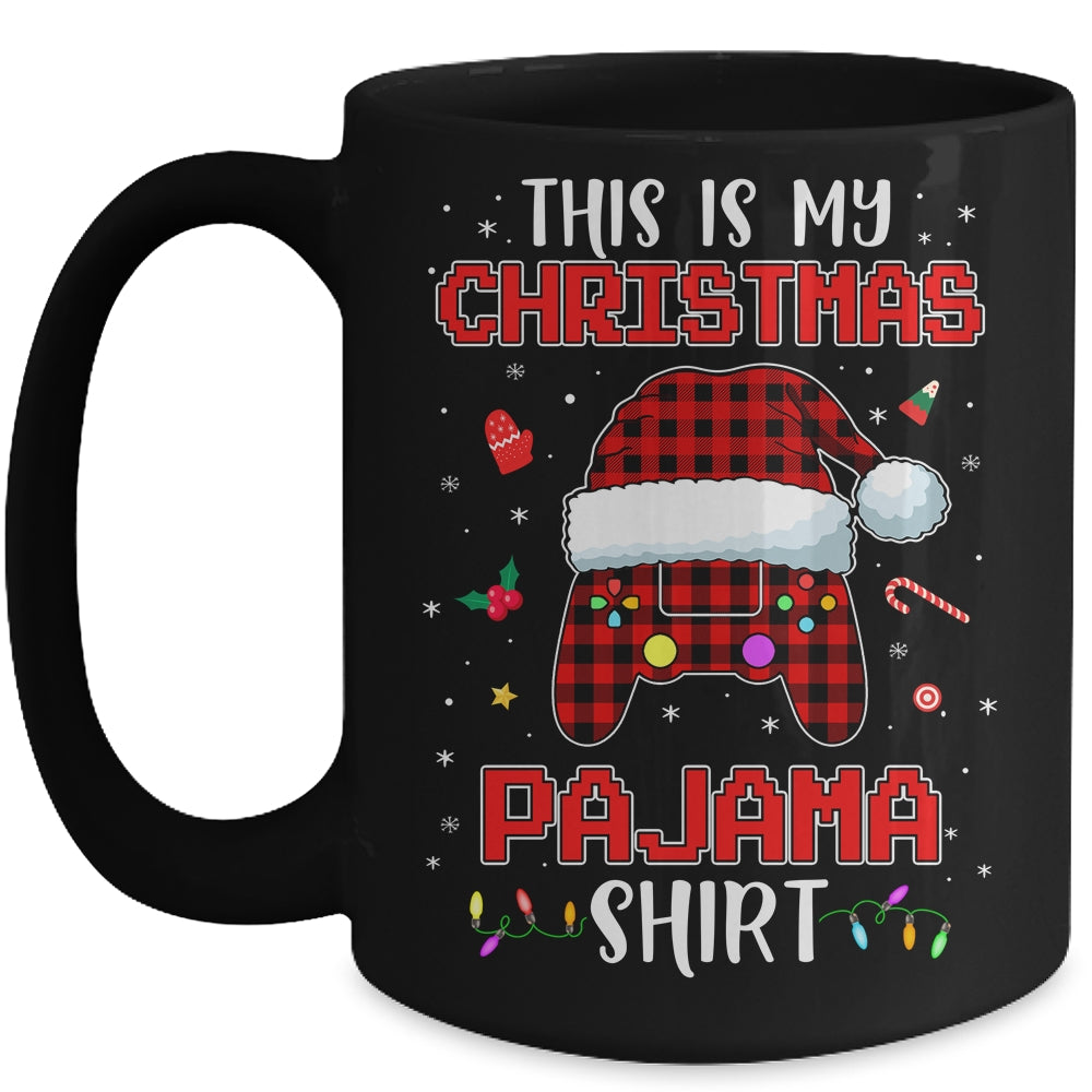 Christmas Gamer Santa Red Plaid This Is My Christmas Pajama Mug | siriusteestore