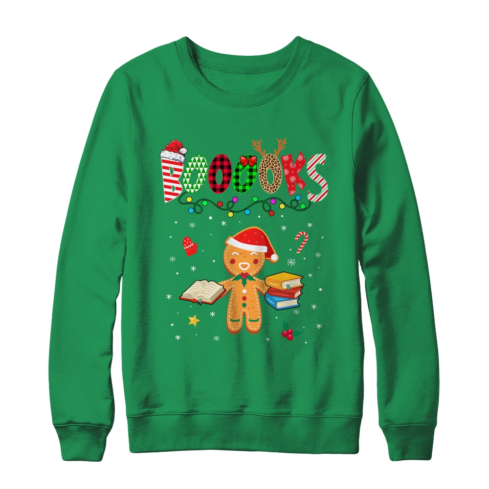 Christmas Gingerbread Books Librarian Reader Reading Teacher Shirt & Sweatshirt | siriusteestore