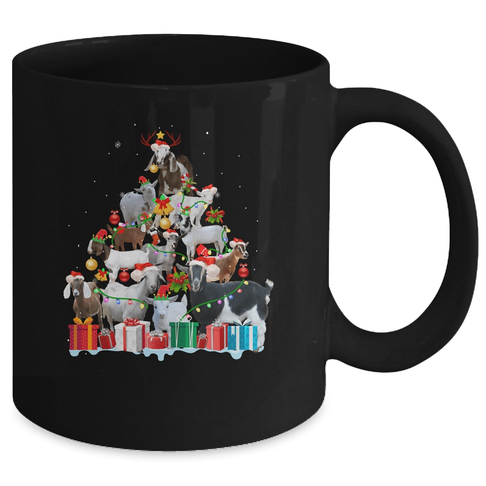 Christmas Goat On Tree Funny Santa Goat Lover Mug | siriusteestore