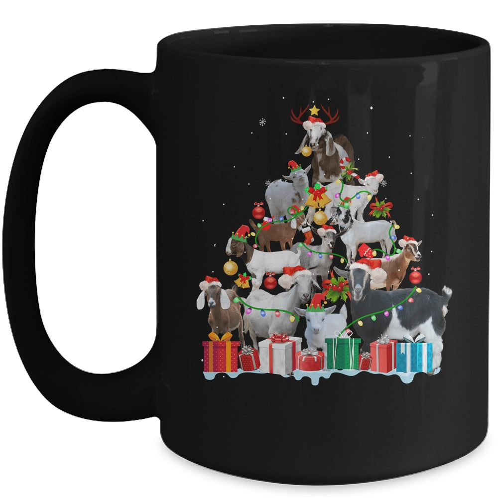 Christmas Goat On Tree Funny Santa Goat Lover Mug | siriusteestore