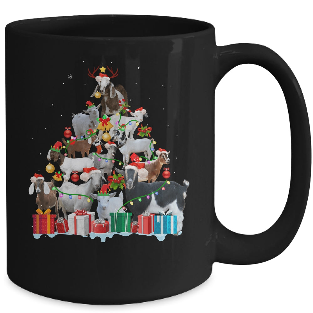 Christmas Goat On Tree Funny Santa Goat Lover Mug | siriusteestore