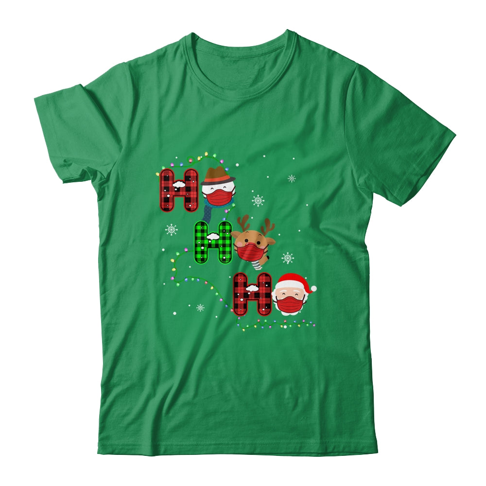 Christmas Ho Ho Ho Santa Reindeer Snowman Face Mask Pajama Shirt & Sweatshirt | siriusteestore