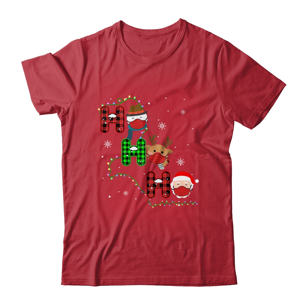 Christmas Ho Ho Ho Santa Reindeer Snowman Face Mask Pajama Shirt & Sweatshirt | siriusteestore