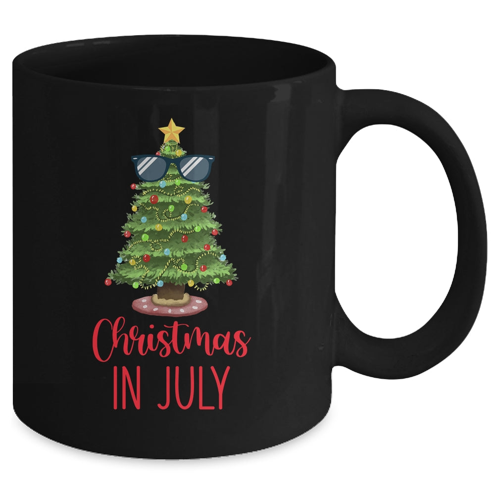 Christmas In July Christmas Tree Sunglasses Summer Vacation Mug | siriusteestore