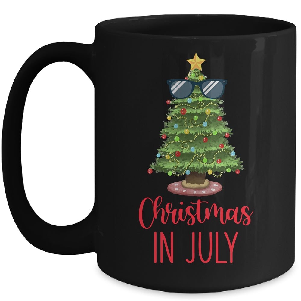 Christmas In July Christmas Tree Sunglasses Summer Vacation Mug | siriusteestore