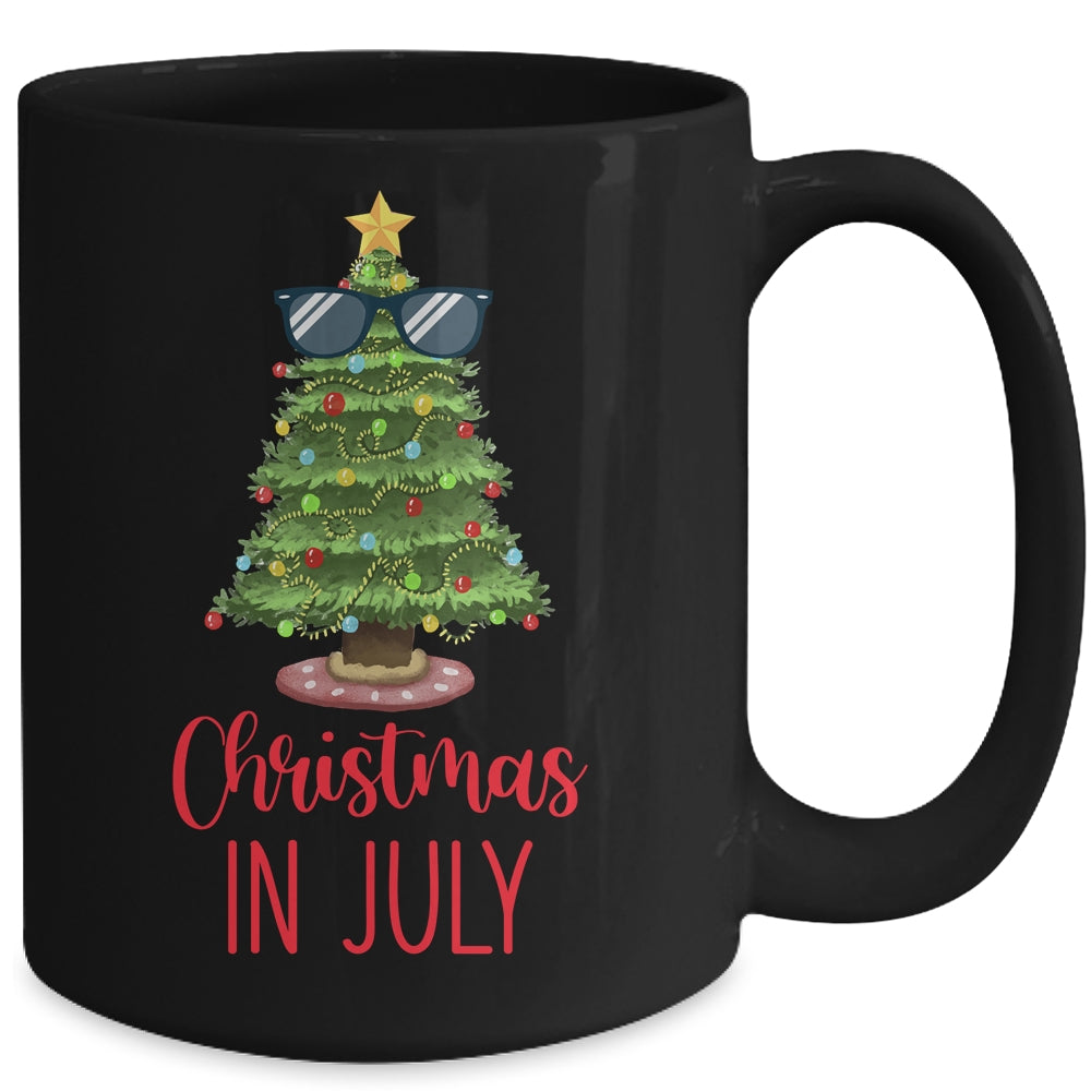 Christmas In July Christmas Tree Sunglasses Summer Vacation Mug | siriusteestore