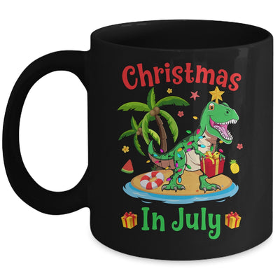 Christmas In July Dinosaur Xmas Tree T Rex Summer Vacation Mug | siriusteestore