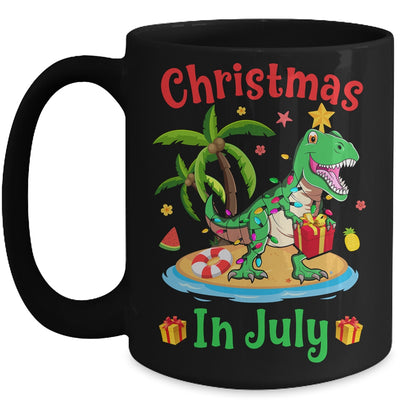 Christmas In July Dinosaur Xmas Tree T Rex Summer Vacation Mug | siriusteestore